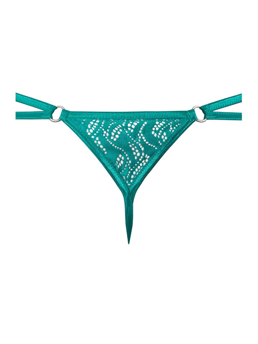 Male Power Men's Underwear 456-305 Ripple Micro V-String Thong Color Teal