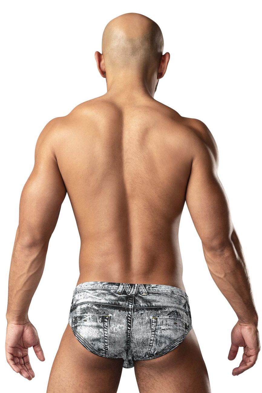 Male Power Men's Underwear 486-286 Dirty Denim Bikini Color Denim Print