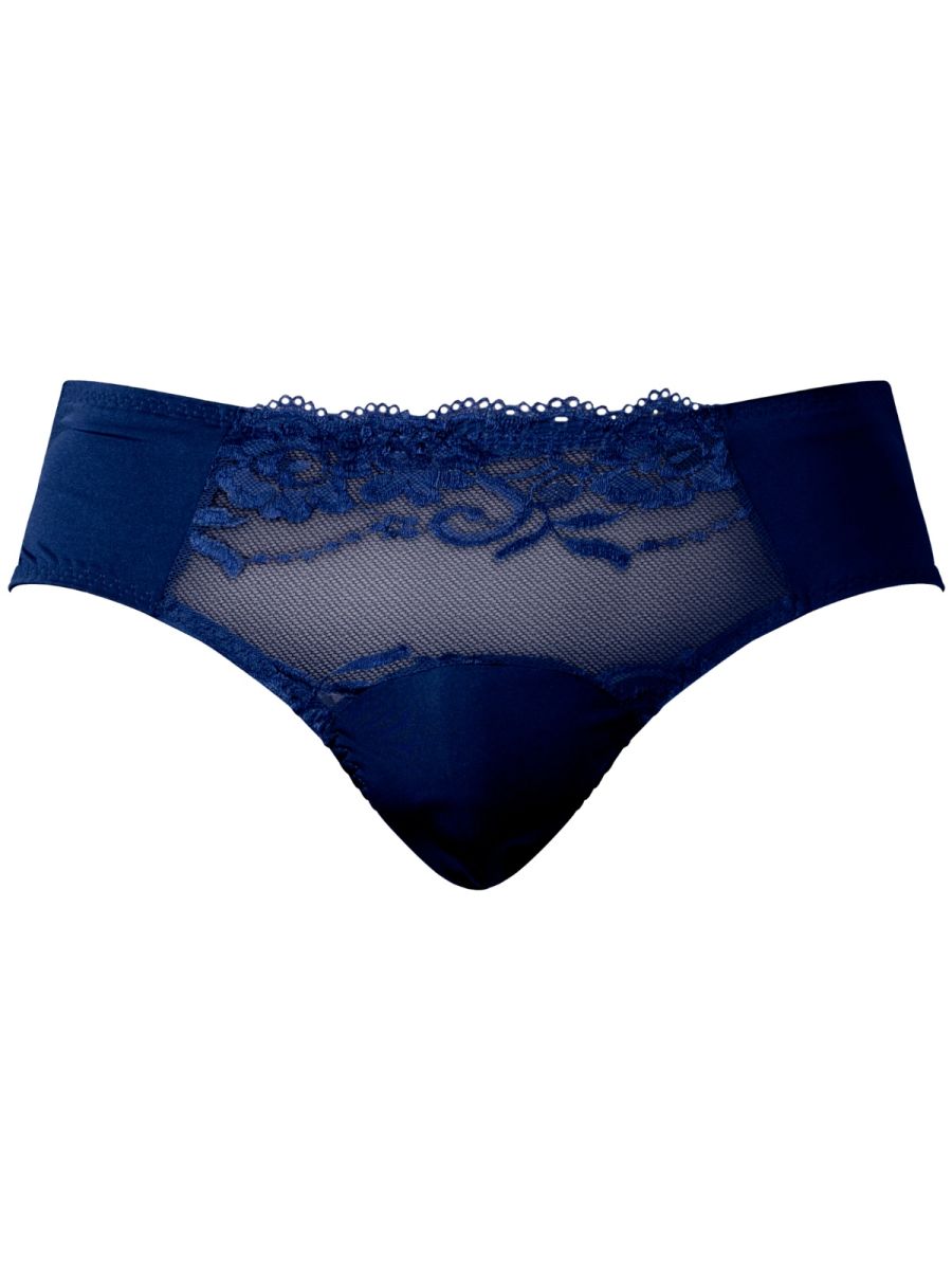 Male Power Men's Underwear 492-280 Sassy Lace Bikini Sold Pouch Color Navy