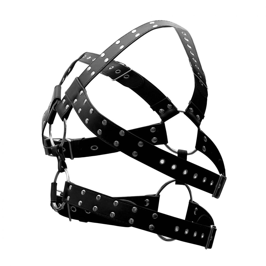 Male Power Men's Underwear 591-266 Leather Gemini Harness Color Black