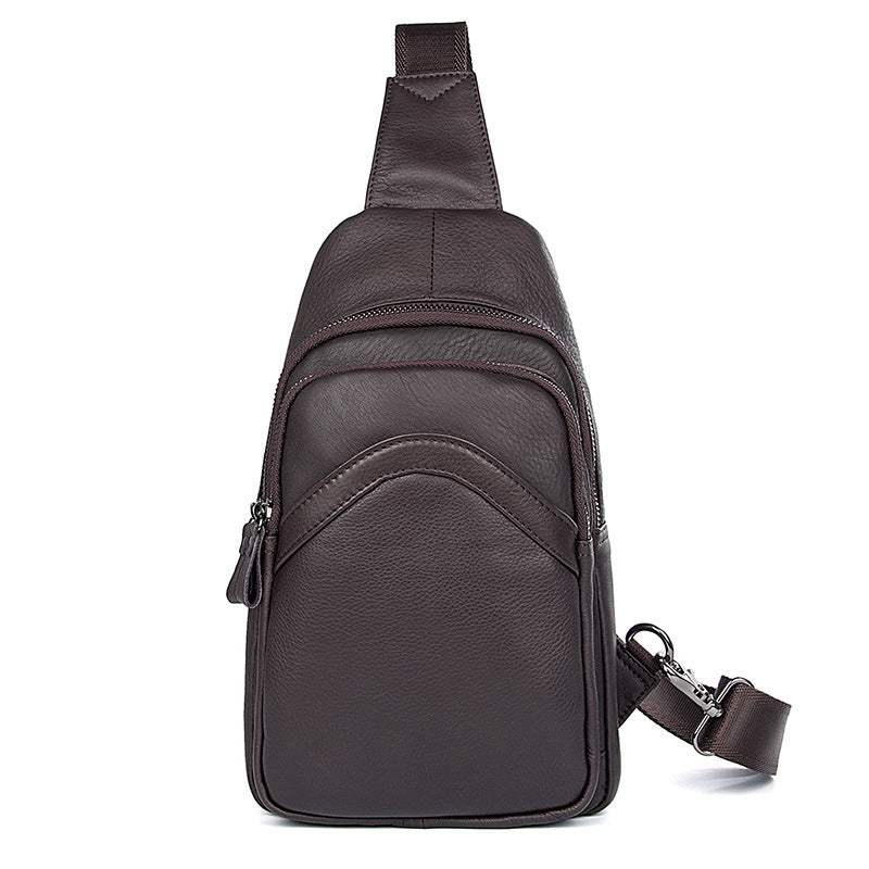 Men Leather Chest Pack Full Grain Leather Sling Bag Stylish Shoulder Bag JMD4013