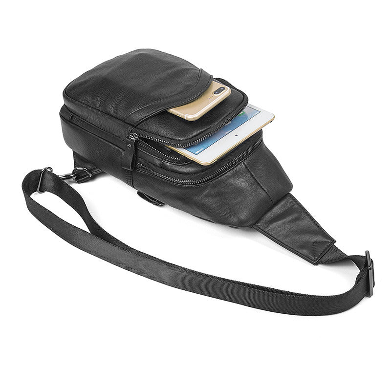 Men Leather Chest Pack Full Grain Leather Sling Bag Stylish Shoulder Bag JMD4013