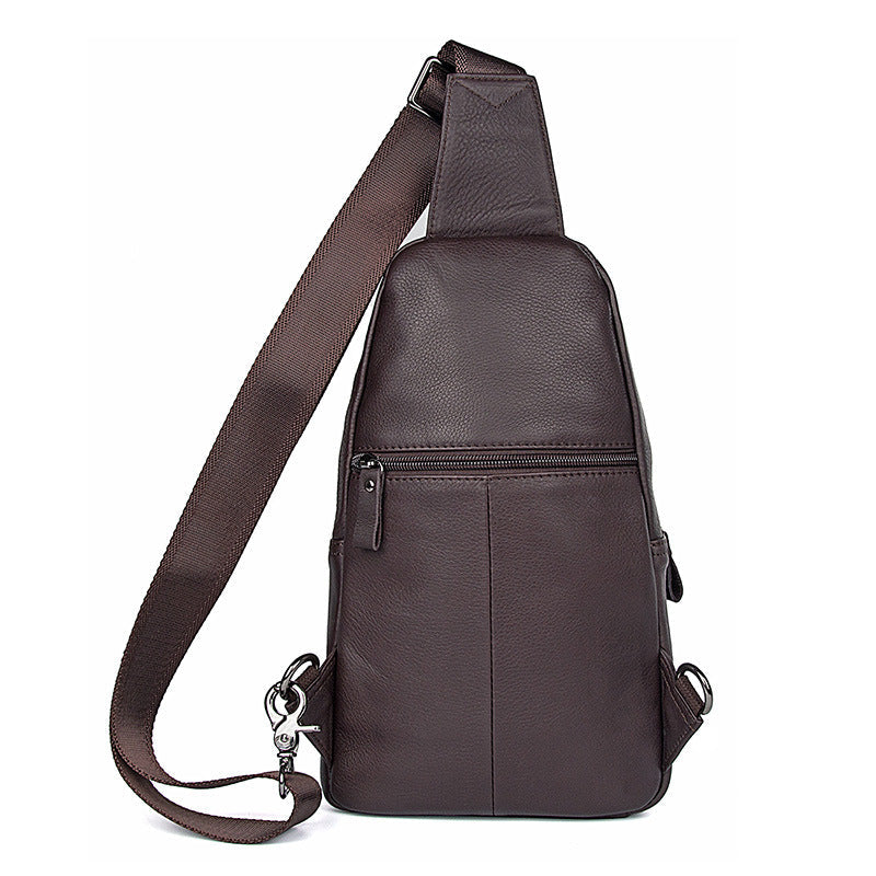 Men Leather Chest Pack Full Grain Leather Sling Bag Stylish Shoulder Bag JMD4013