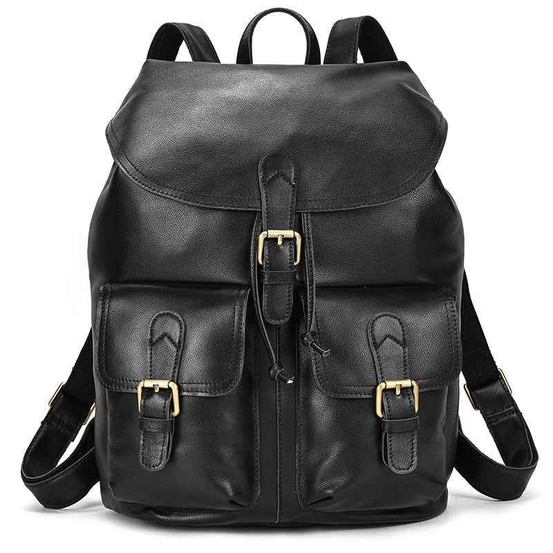 Mens Leather Backpack 15 Inch Leather Laptop Backpack Retro Travel Backpack For Mens School Backpack
