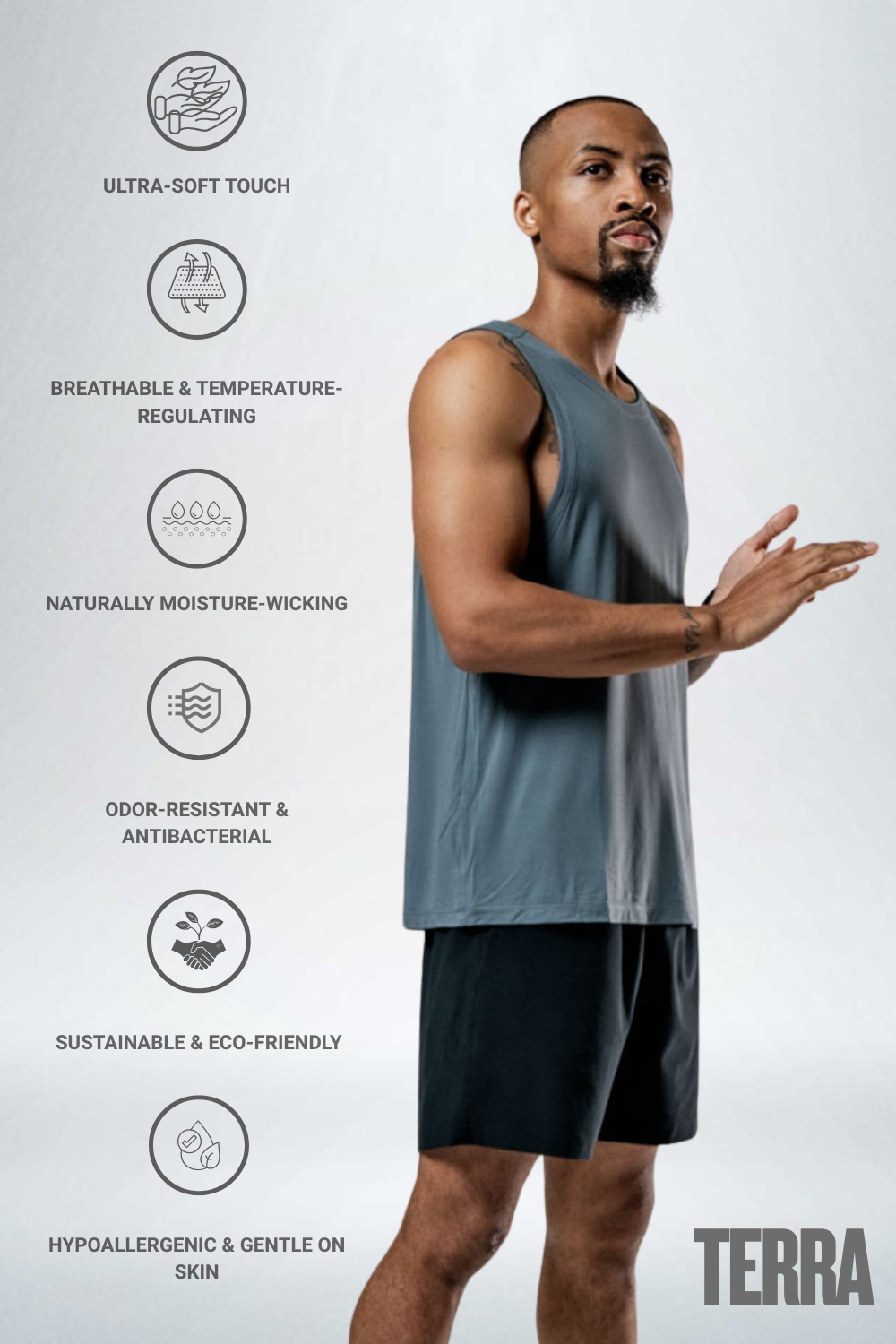 Men's Terra Recovery Tank (Ash Gray)