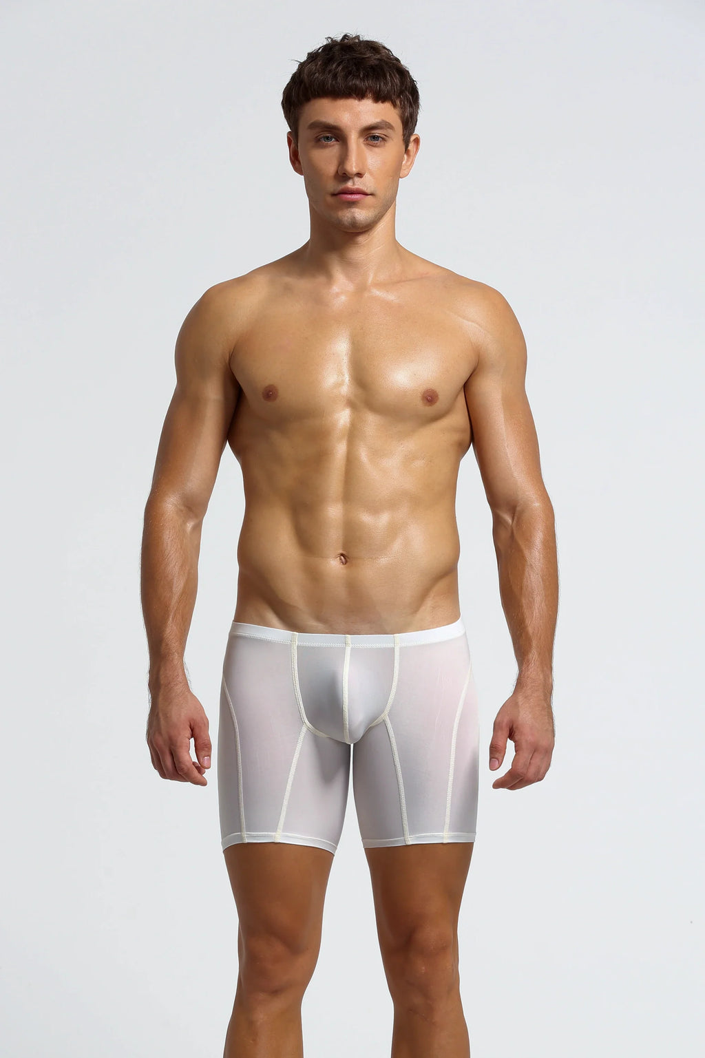 Men’s Long Boxer Shorts - Compression Fit, Soft & Stretchable