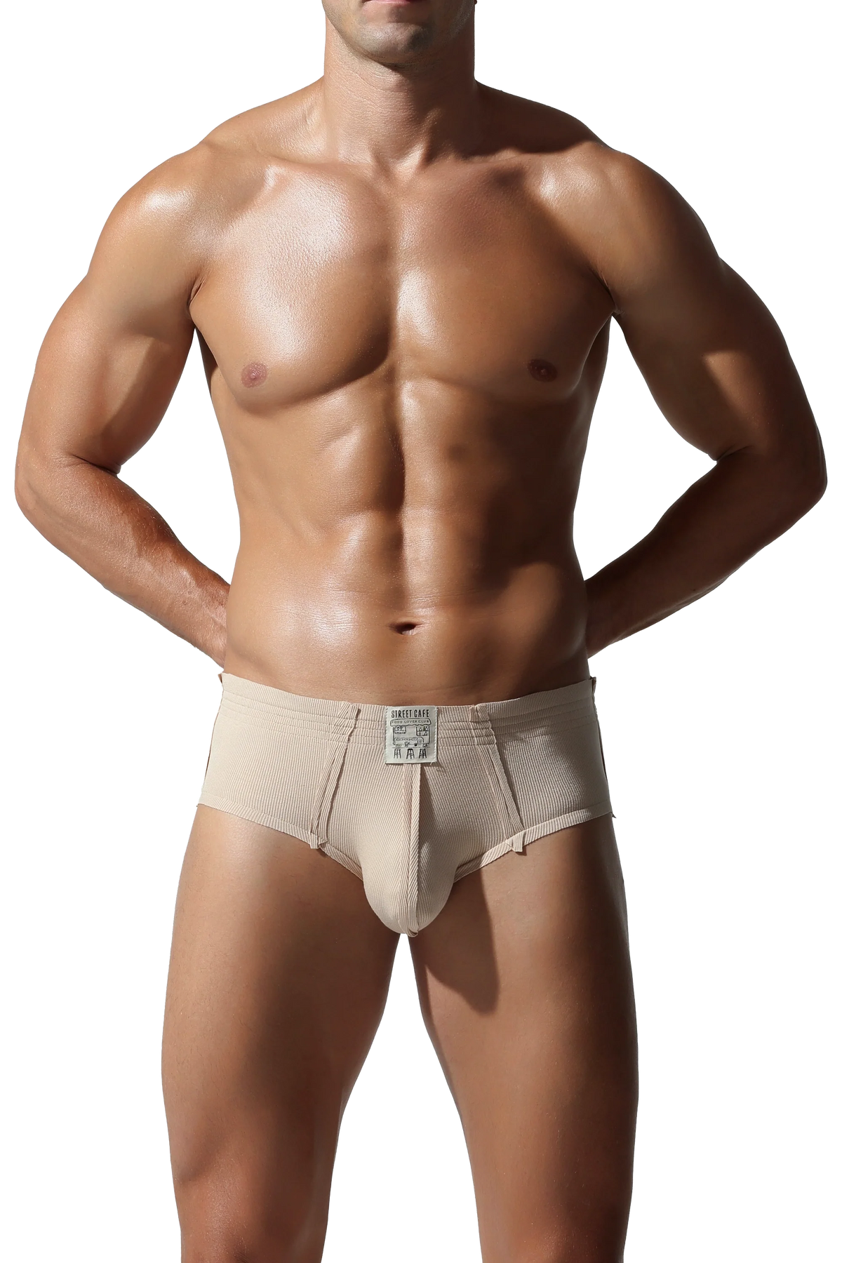 Men’s Solid Color Striped Briefs
