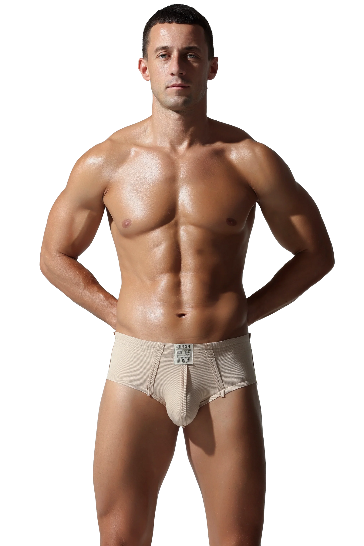 Men’s Solid Color Striped Briefs