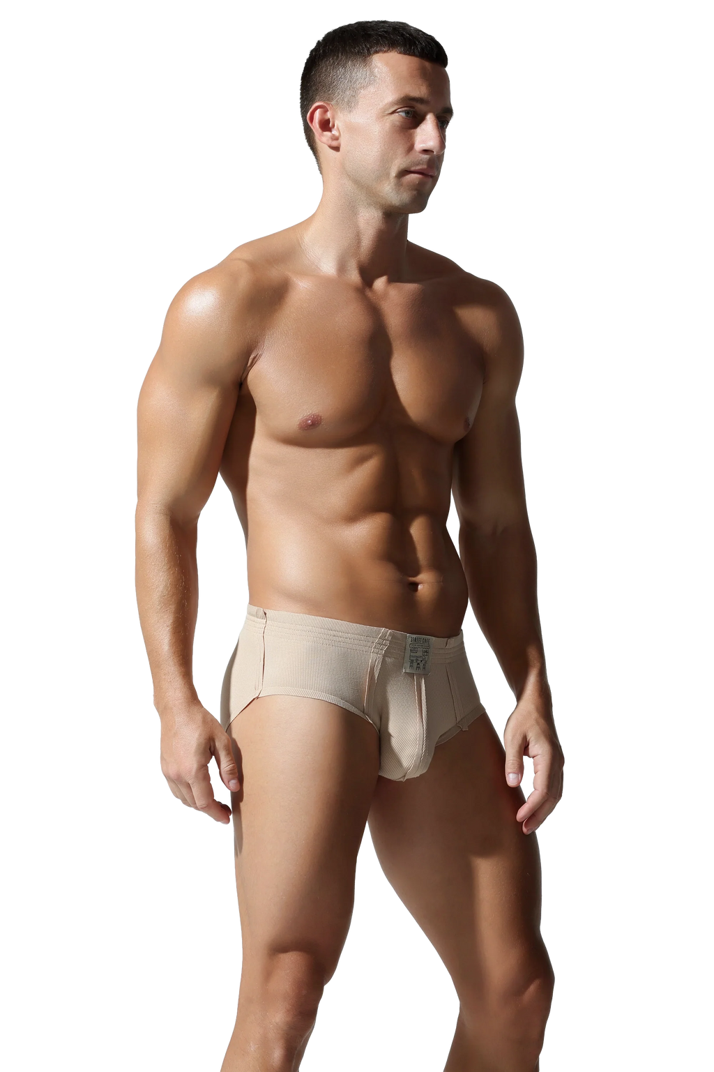 Men’s Solid Color Striped Briefs