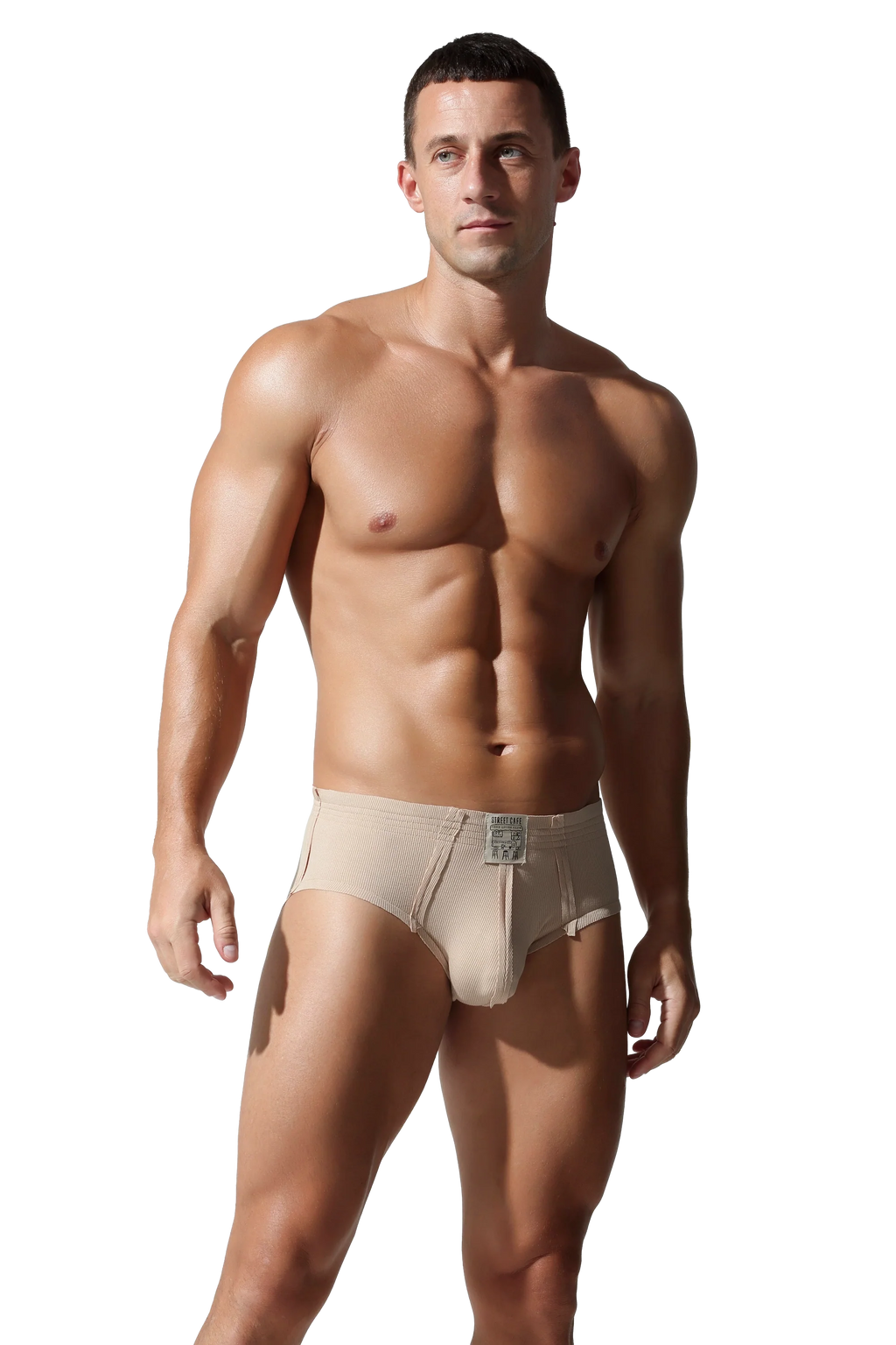 Men’s Solid Color Striped Briefs