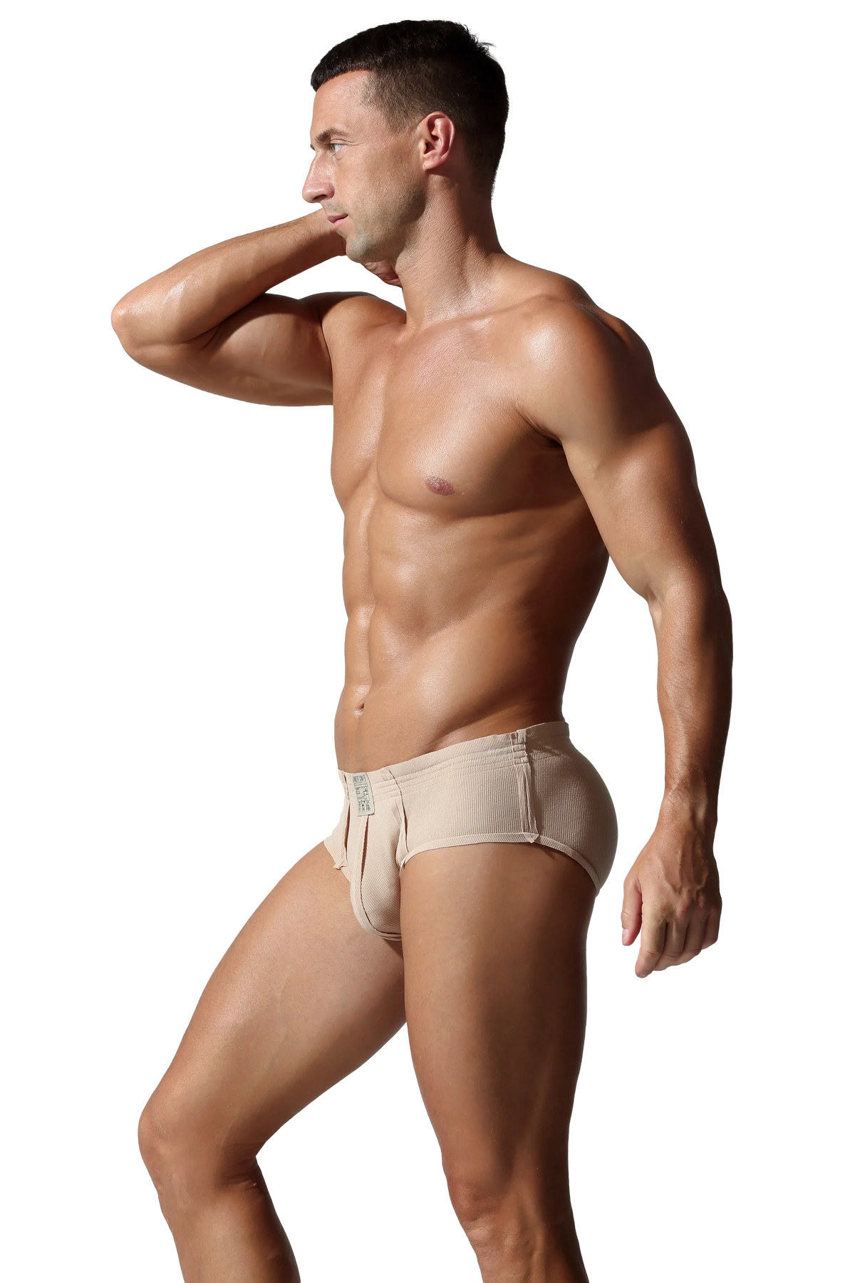 Men’s Solid Color Striped Briefs