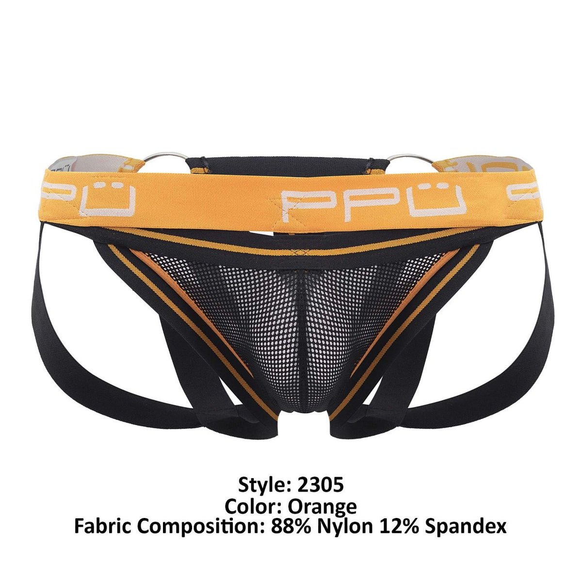 PPU Men's Underwear 2305 Mesh Jockstrap Color Orange