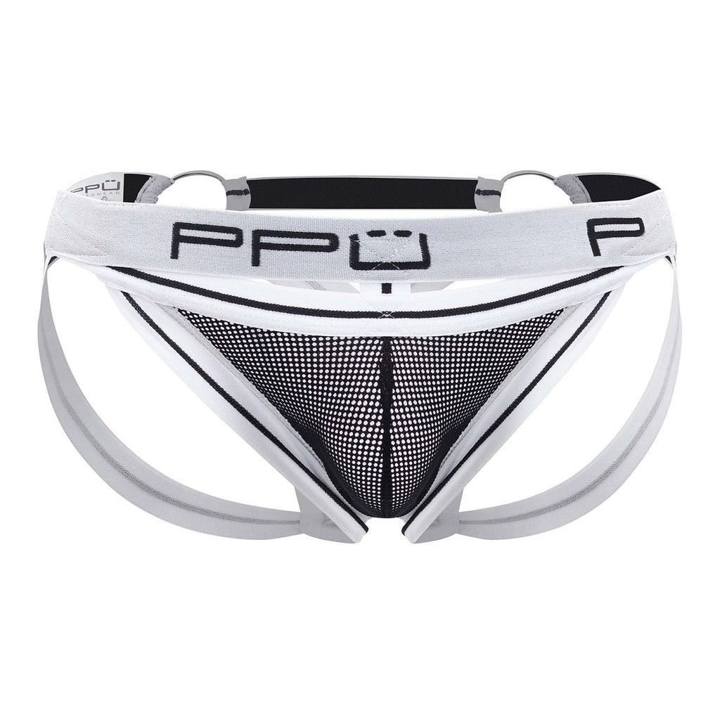 PPU Men's Underwear 2305 Mesh Jockstrap Color White