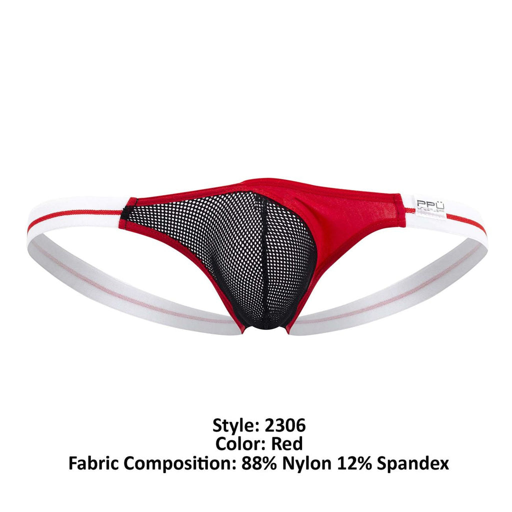 PPU Men's Underwear 2306 Thong or Jockstrap Color Red
