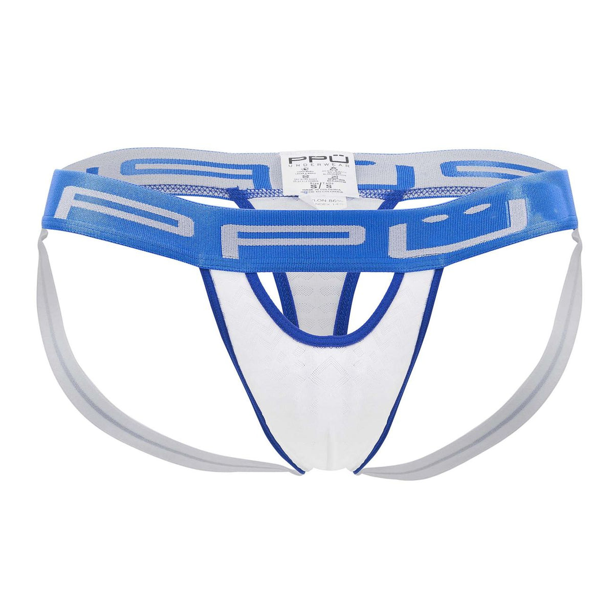 PPU Men's Underwear 2313 Peek-a-boo Jockstrap Color White