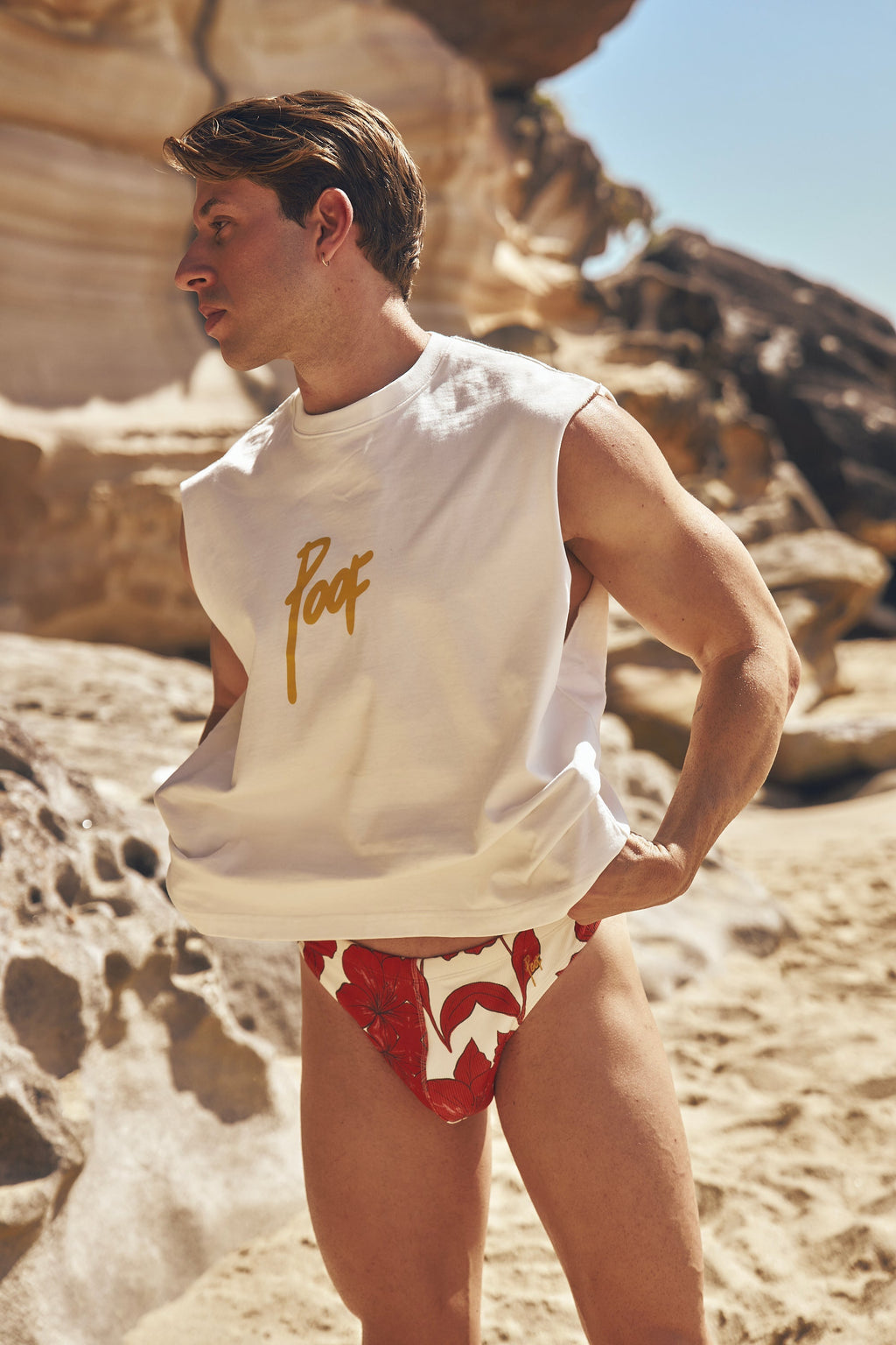 CARIOCA BOY SWIM THONG HIBISCUSS