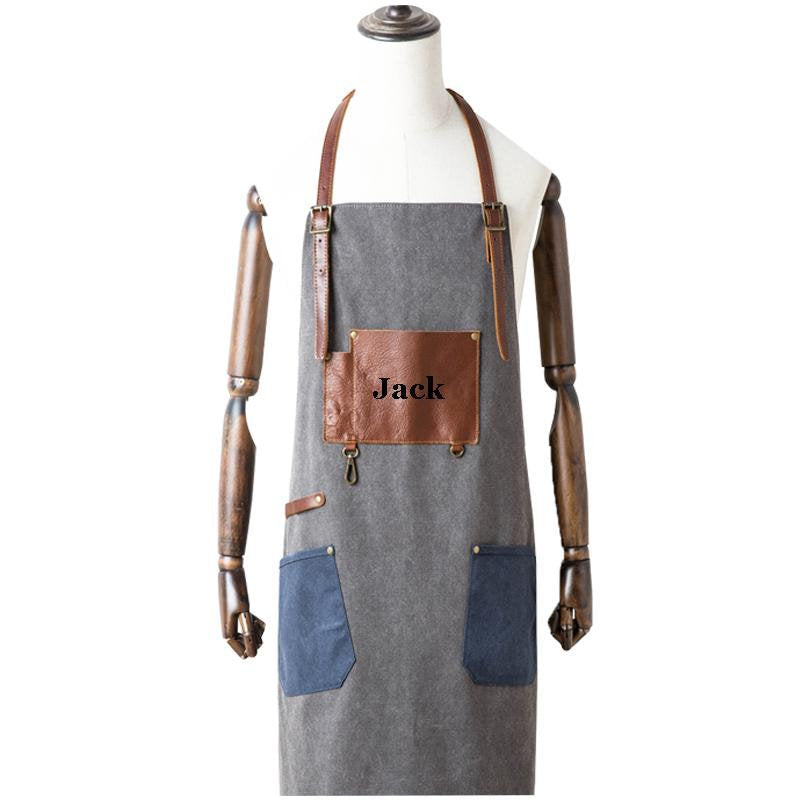 Personalized Waterproof Canvas Apron, Work Apron Studio Shop Apron Hairdresser Apron Painter Apron Crafter Apron Cooking Apron