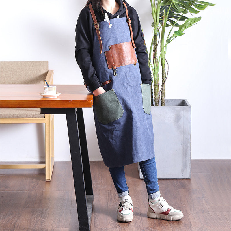 Personalized Waterproof Canvas Apron, Work Apron Studio Shop Apron Hairdresser Apron Painter Apron Crafter Apron Cooking Apron