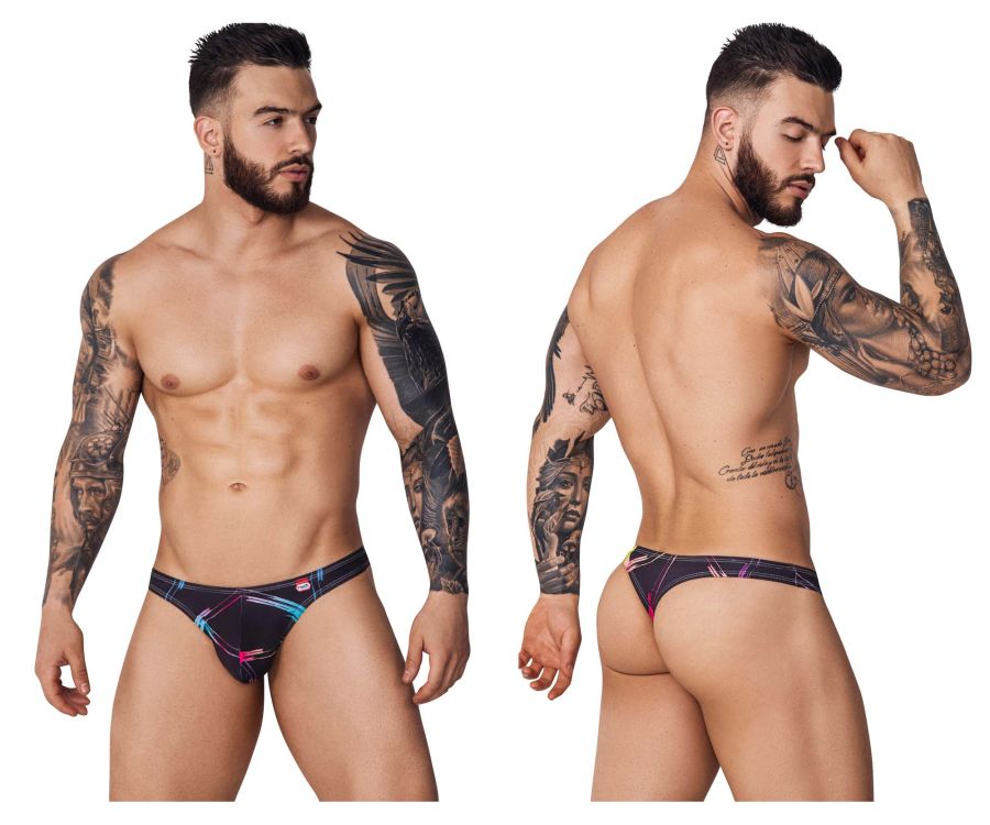 Pikante Men's Underwear PIK 1077 Nucleus Thongs Color Black