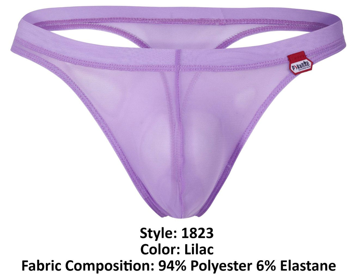 Pikante Men's Underwear PIK 1823 Luxury Thongs Color Lilac Mesh