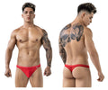 Pikante Men's Underwear PIK 1823 Luxury Thongs Color Red Mesh