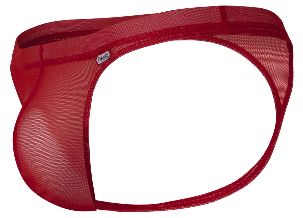 Pikante Men's Underwear PIK 1823 Luxury Thongs Color Red Mesh