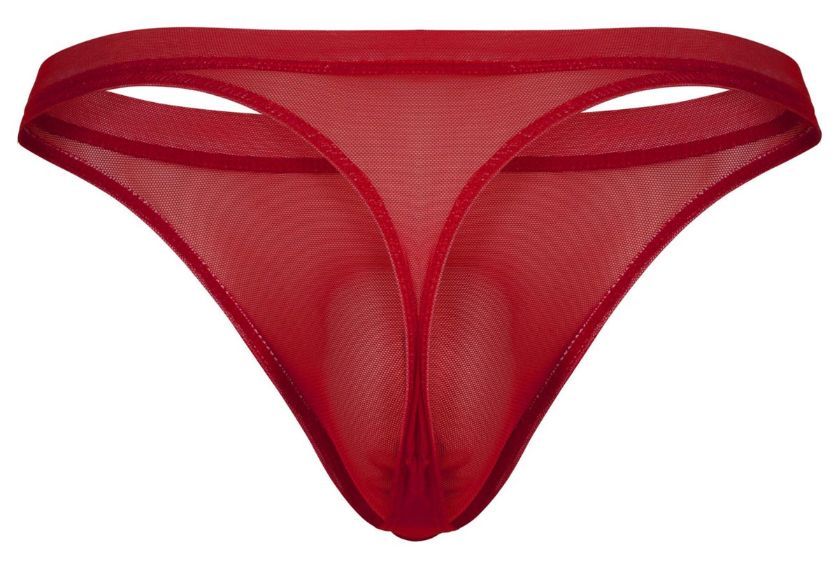 Pikante Men's Underwear PIK 1823 Luxury Thongs Color Red Mesh
