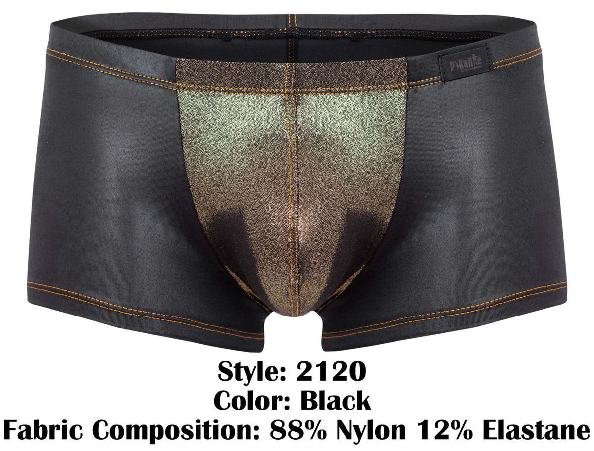 Pikante Men's Underwear PIK 2120 Gold Cup Trunks Color Black