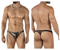 Pikante Men's Underwear PIK 2123 Gold Cup Thongs Color Black