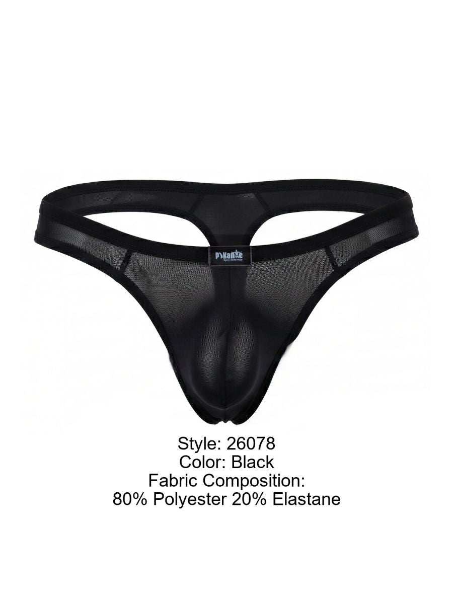 Pikante Men's Underwear Seductive Comfort PIK 26078 Isis Thongs Color Black