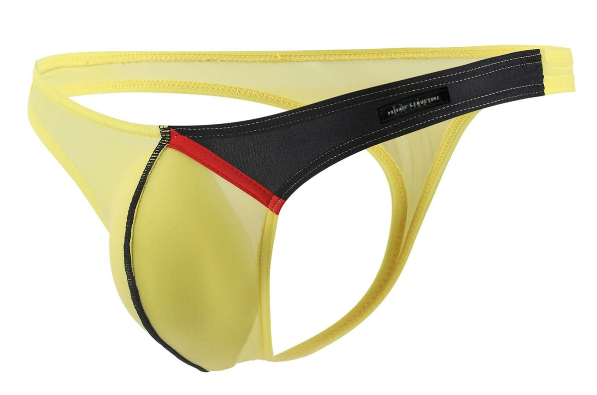 Private Structure Men's Underwear DGUY4025 Desire Glaze G-String Color Yellow