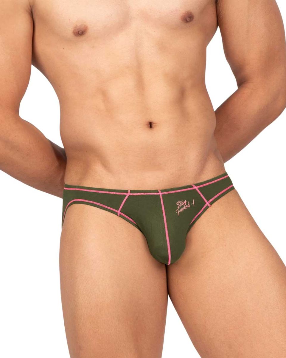 Private Structure Men's Underwear EPUS4563 Prime Eutopia Bikini Brief Color Olive