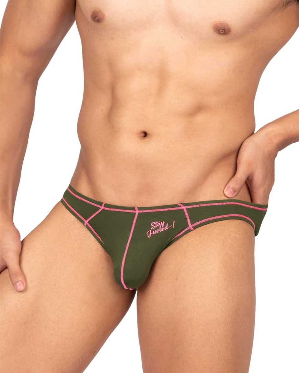 Private Structure Men's Underwear EPUS4563 Prime Eutopia Bikini Brief Color Olive
