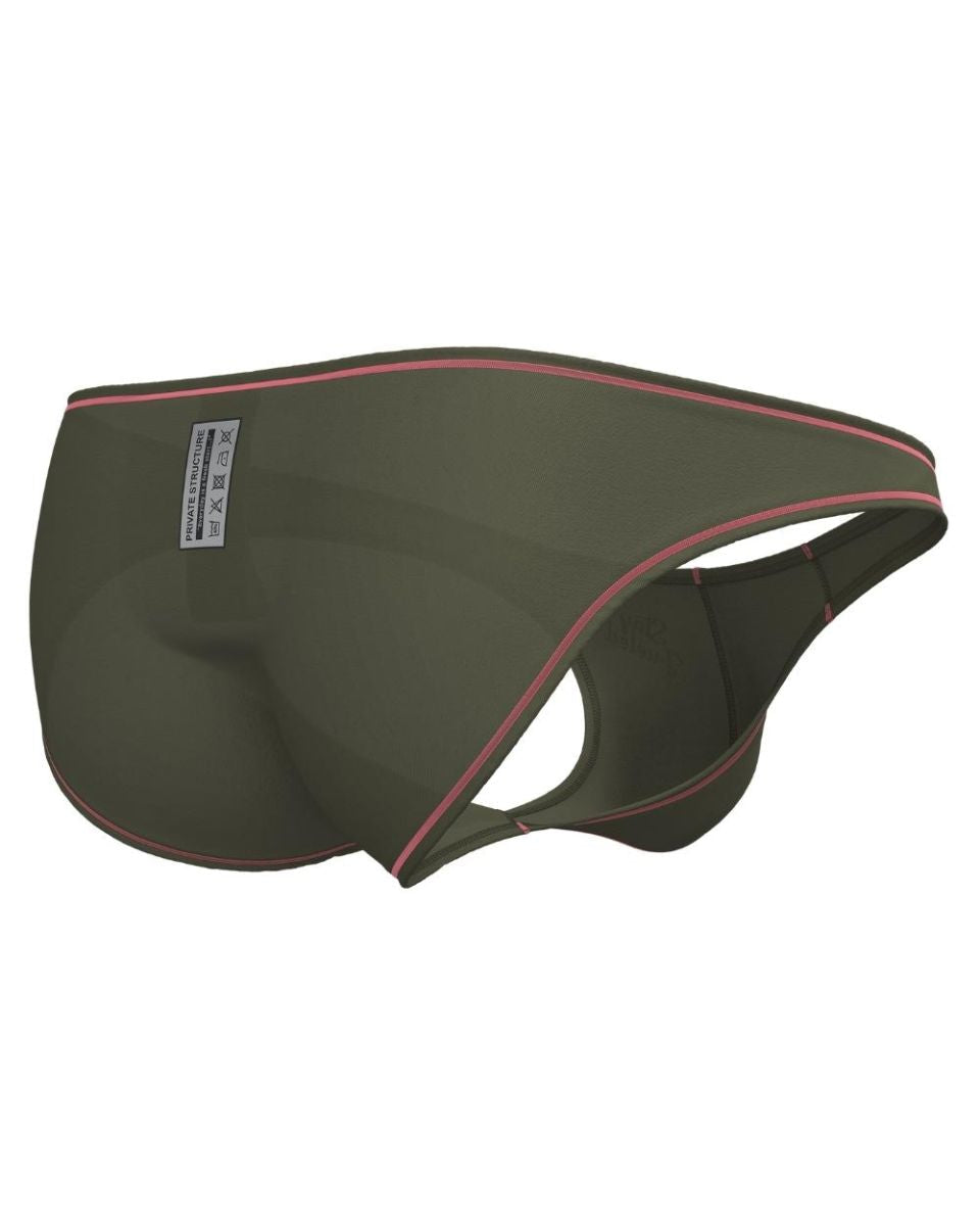 Private Structure Men's Underwear EPUS4563 Prime Eutopia Bikini Brief Color Olive