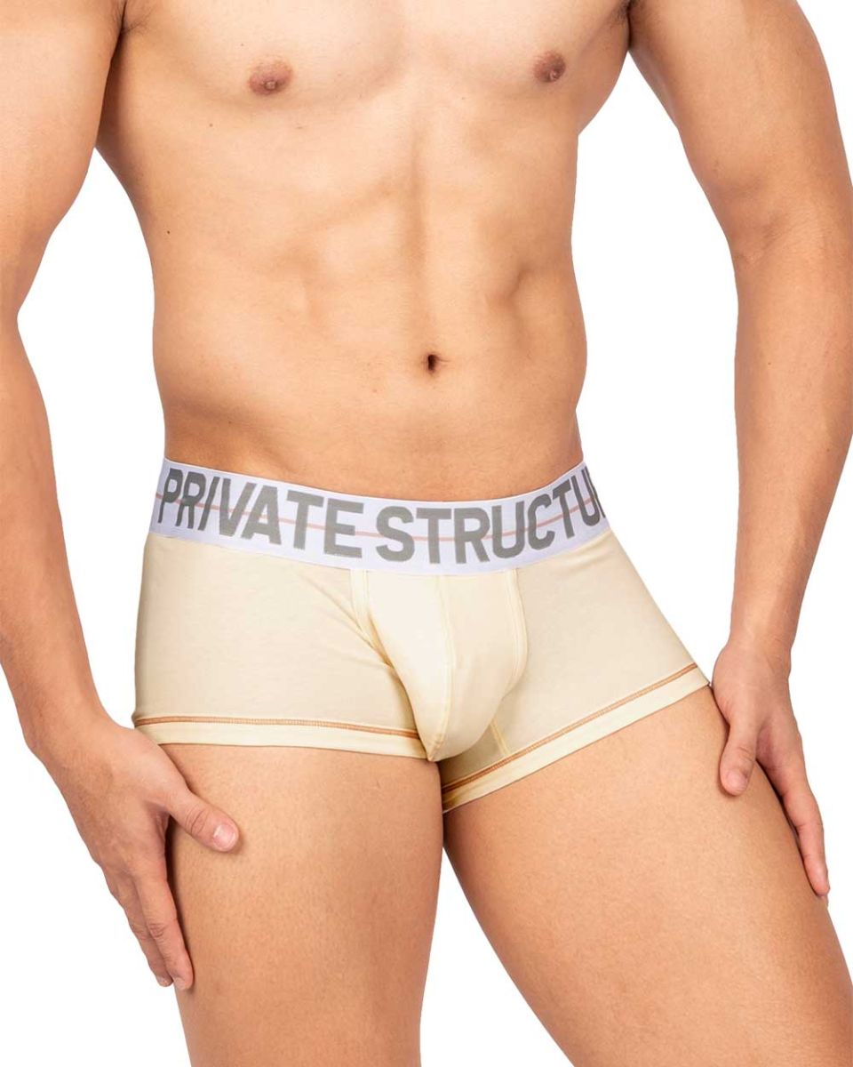 Private Structure Men's Underwear MOUX4103 Mo Lite Mid Waist Trunk Color Cream