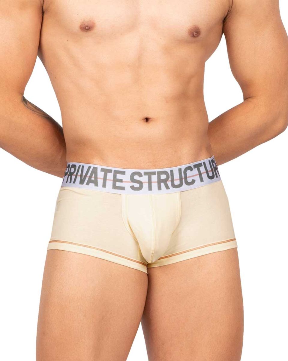 Private Structure Men's Underwear MOUX4103 Mo Lite Mid Waist Trunk Color Cream