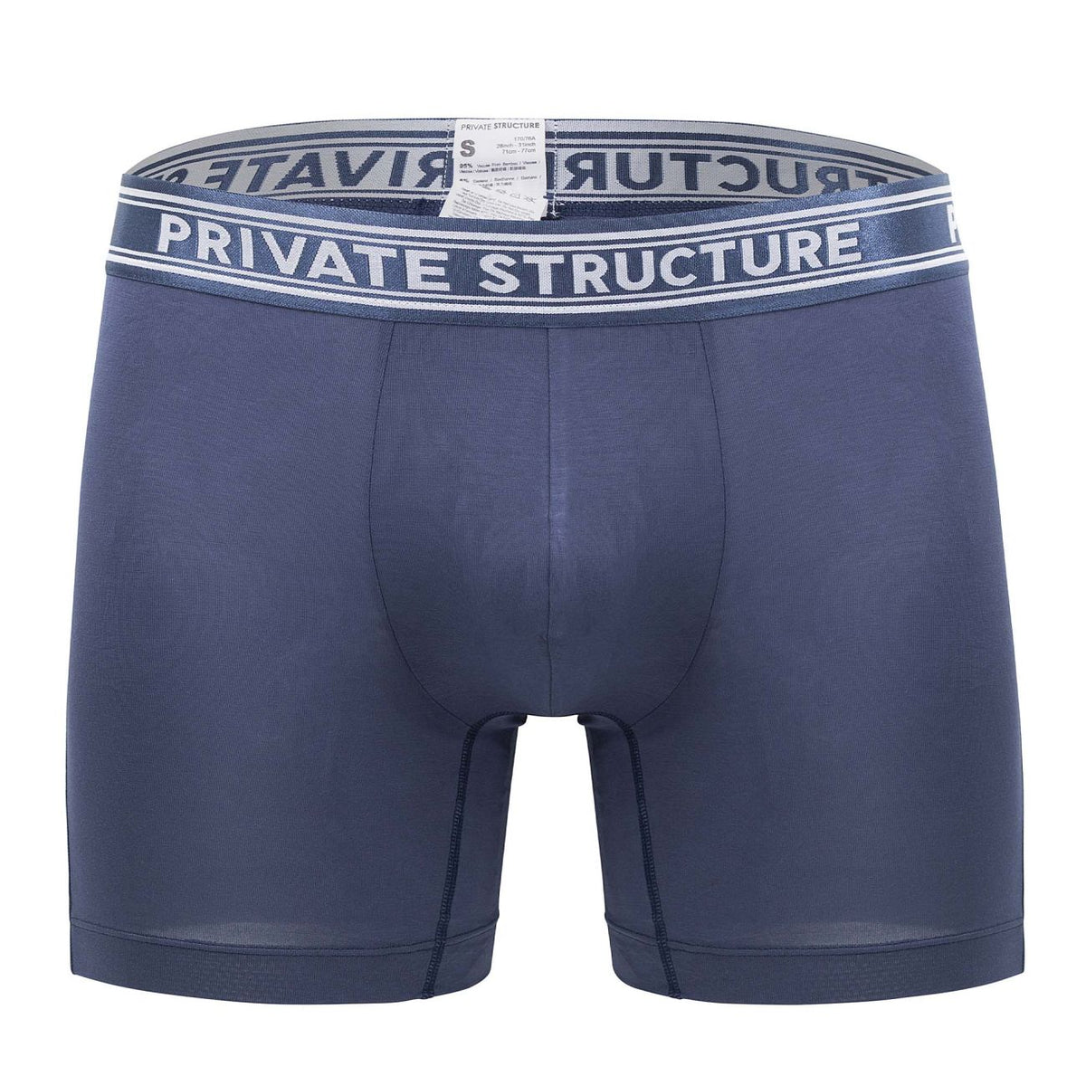 Private Structure Men's Underwear PBUT4380 Bamboo Mid Waist Boxer Briefs Color Citadel Blue