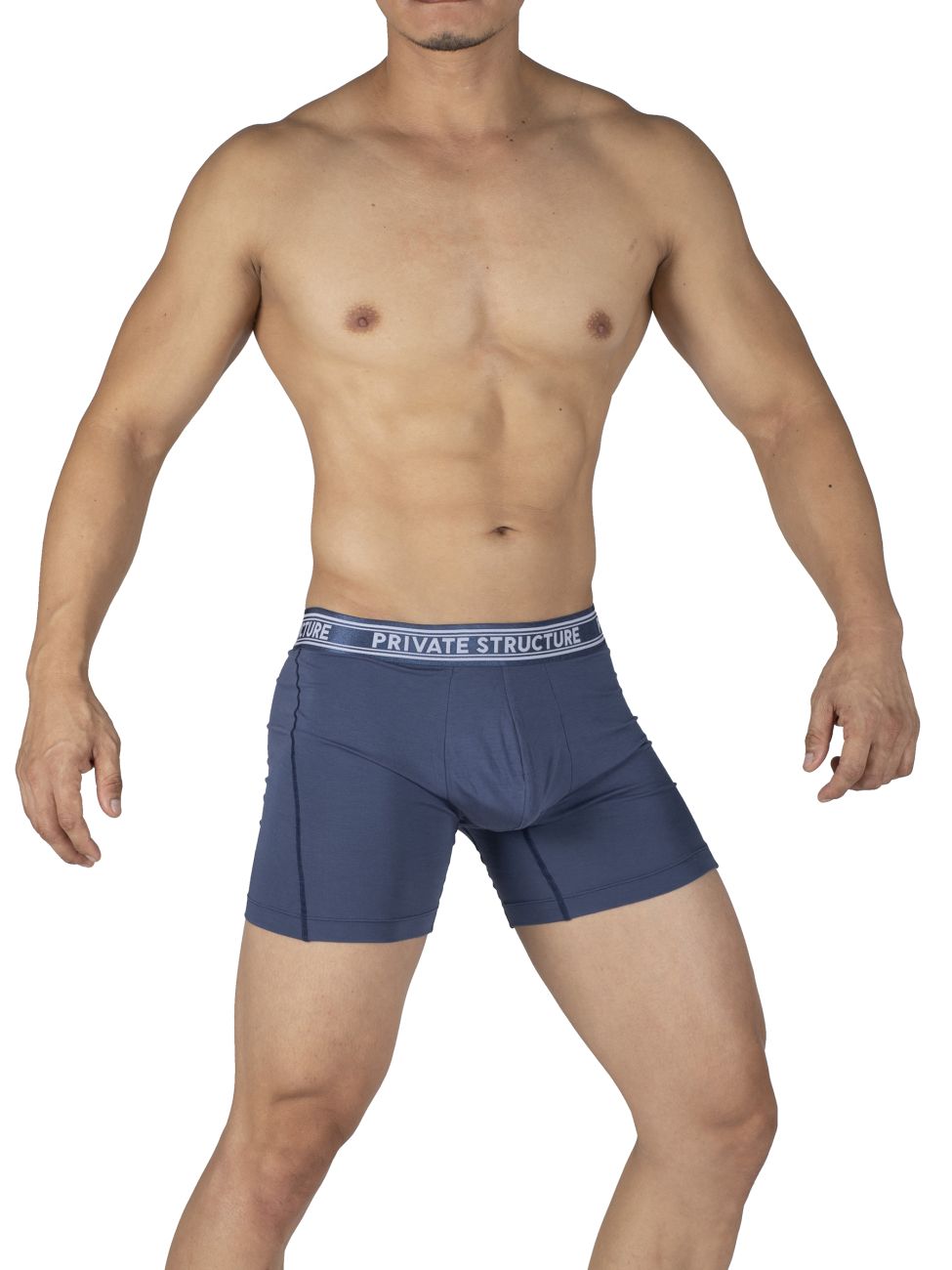 Private Structure Men's Underwear PBUT4380 Bamboo Mid Waist Boxer Briefs Color Citadel Blue