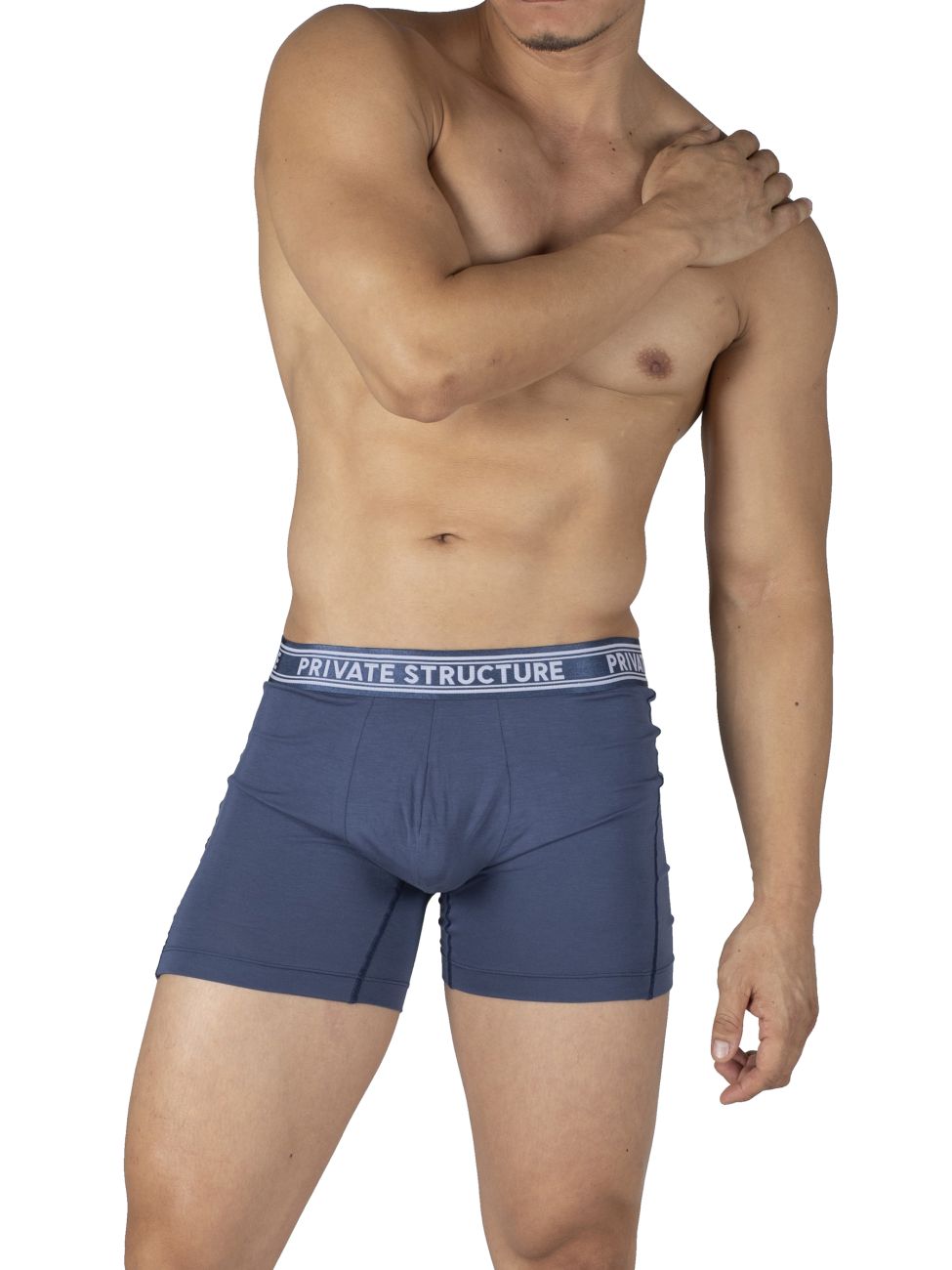 Private Structure Men's Underwear PBUT4380 Bamboo Mid Waist Boxer Briefs Color Citadel Blue