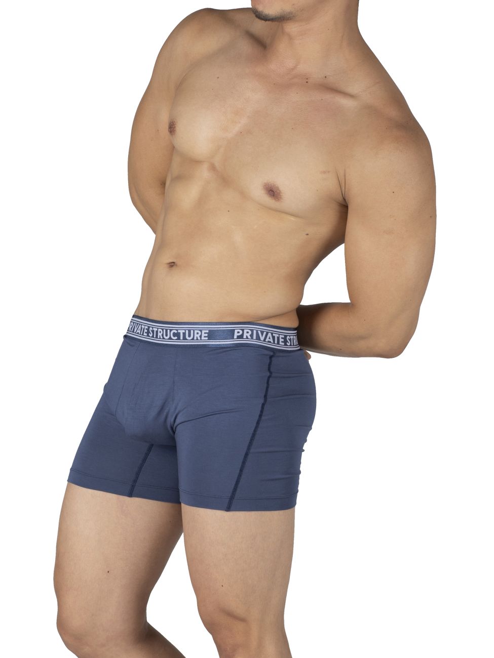 Private Structure Men's Underwear PBUT4380 Bamboo Mid Waist Boxer Briefs Color Citadel Blue