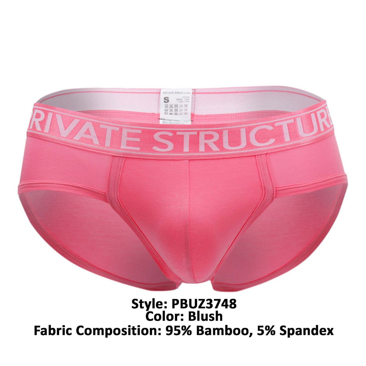 Private Structure Men's Underwear PBUZ3748 Platinum Bamboo Contour Briefs Color Blush