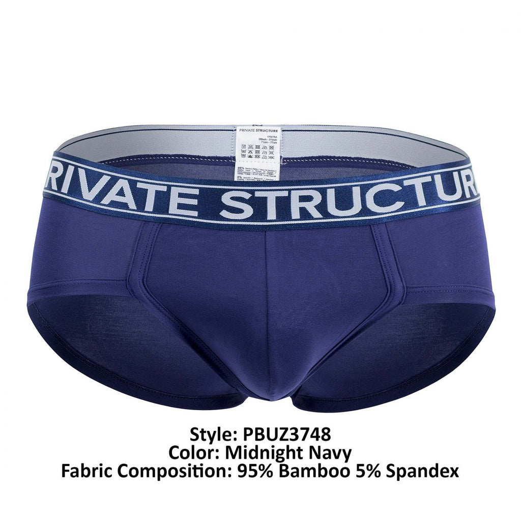 Private Structure Men's Underwear PBUZ3748 Platinum Bamboo Briefs Color Midnight Navy