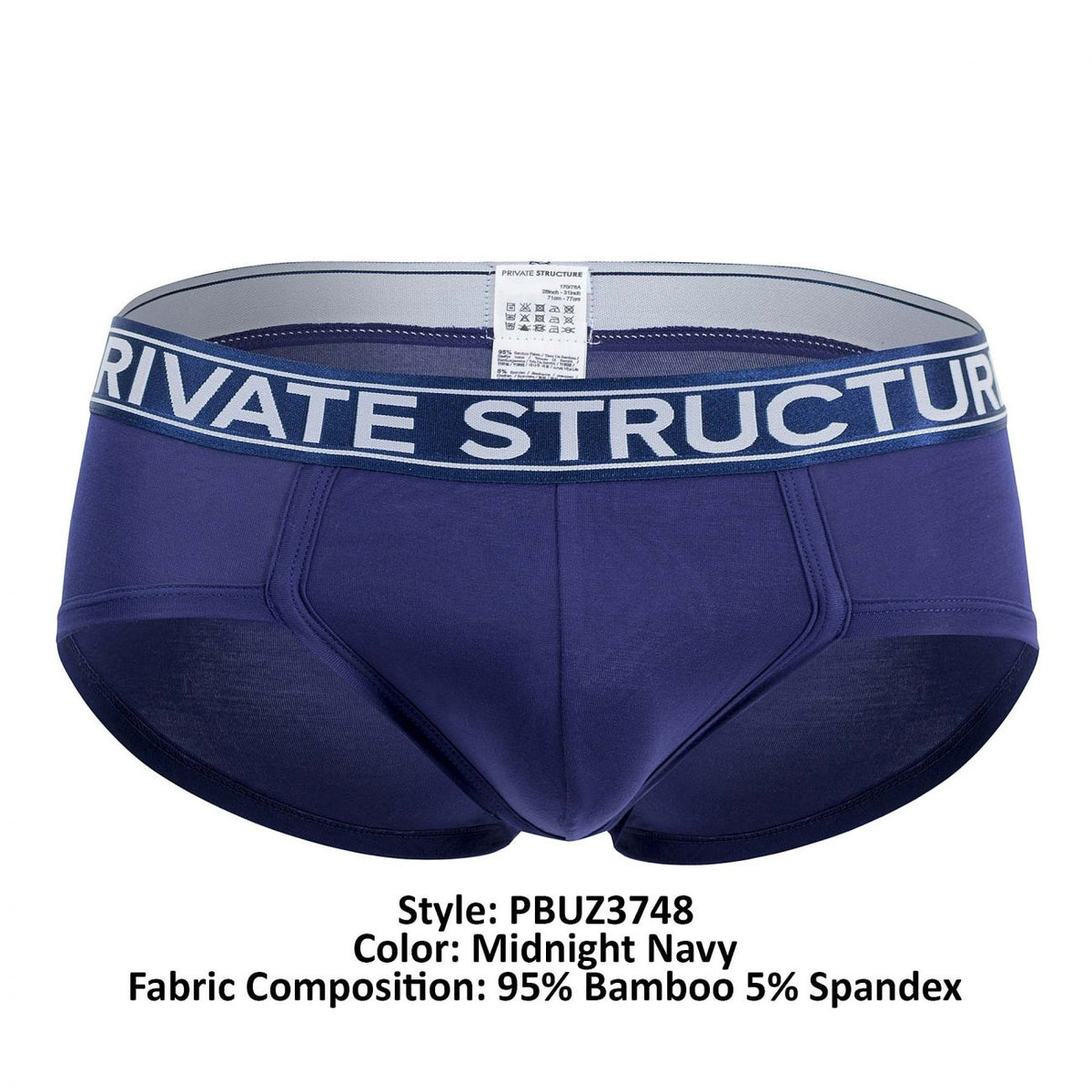 Private Structure Men's Underwear PBUZ3748 Platinum Bamboo Briefs Color Midnight Navy
