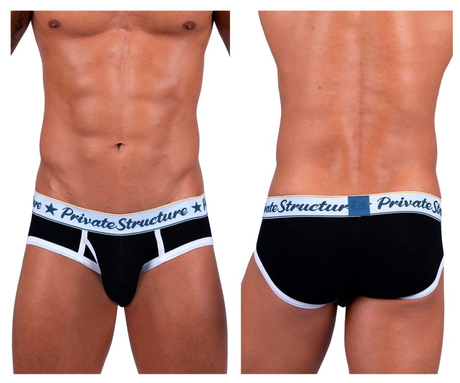 Private Structure Men's Underwear SCUS4529 Classic Mid Waist Mini Briefs Color Black