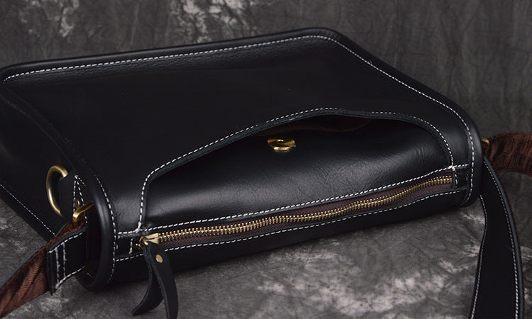 Retro Men Messenger Bag Full Grain Leather Men Shoulder Bag Men Crossbody Bag