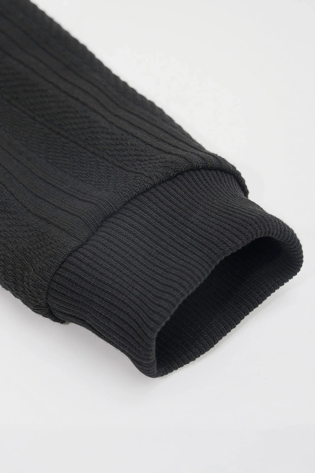 Men's Long Sleeve Knit Sweater with Textured Pattern