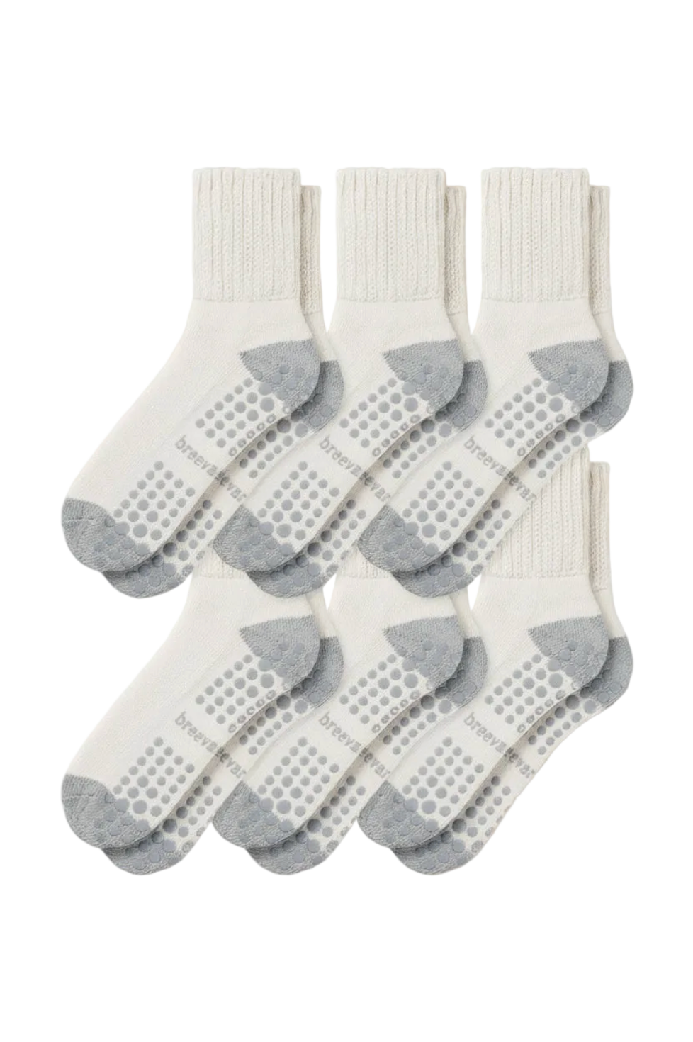 6-Pack Men's Work From Home Crew Socks with Relaxed Cuff and Non-Slip Grip