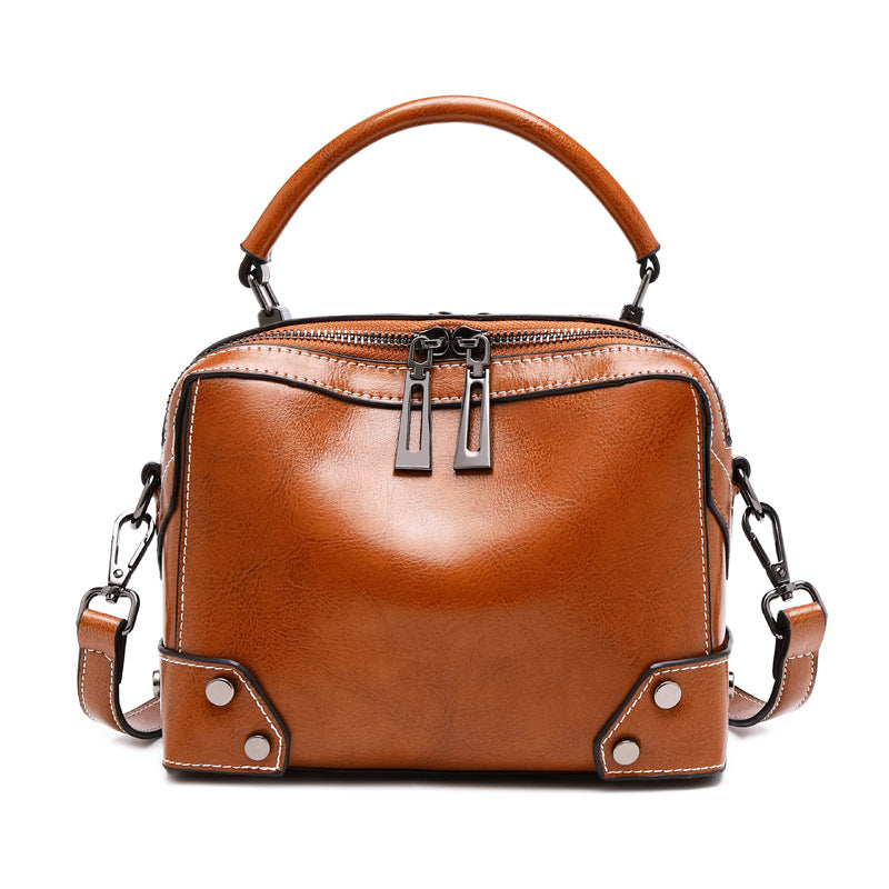 Top Grain Leather Crossbody Bag Women Natural Leather Shoulder Bag Vintage Style Leather Handbag Christmas Gift For Her SX6626
