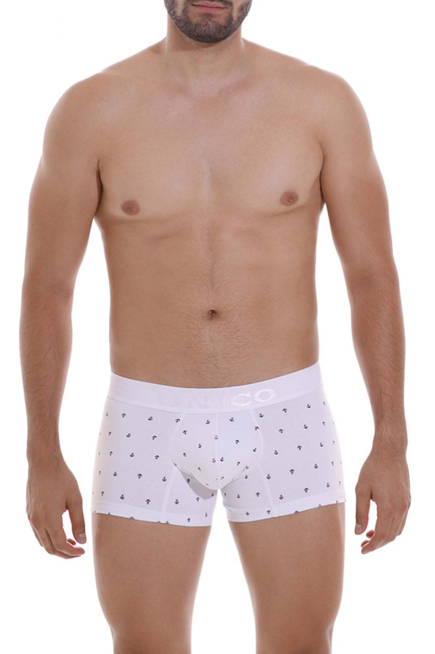 Mundo Unico Men's Underwear 22110100101 Naviero Trunks Color 29-White