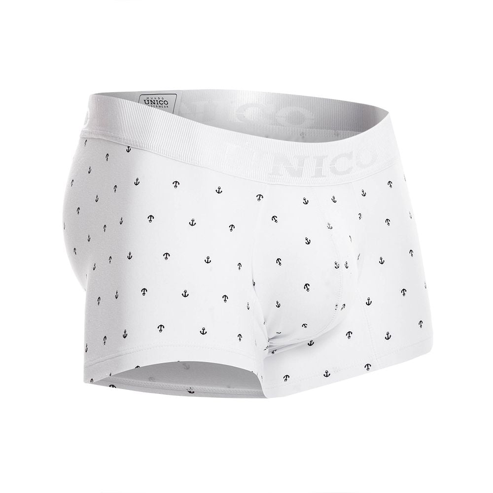 Mundo Unico Men's Underwear 22110100101 Naviero Trunks Color 29-White